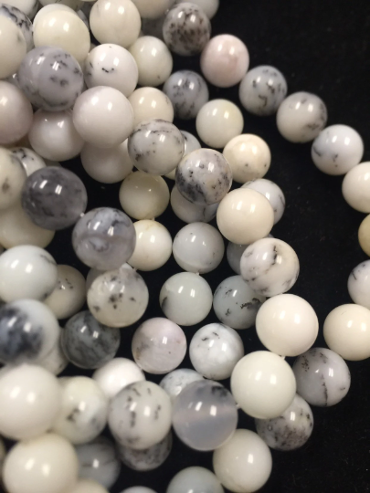 AAA Natural White Opal Gemstone Bead 6mm 8mm 10mm 12mm Round Beads