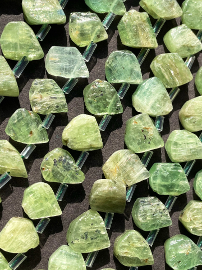 Natural Green Kyanite Gemstone Bead 10x12mm Teardrop Shape Bead, Gorgeous Natural Green Color Kyanite Gemstone Bead