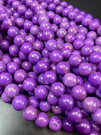 AAA Natural Phosphosiderite Gemstone Bead 4mm 6mm 8mm 10mm 12mm Round Bead, Beautiful Natural Purple Color Gemstone Beads