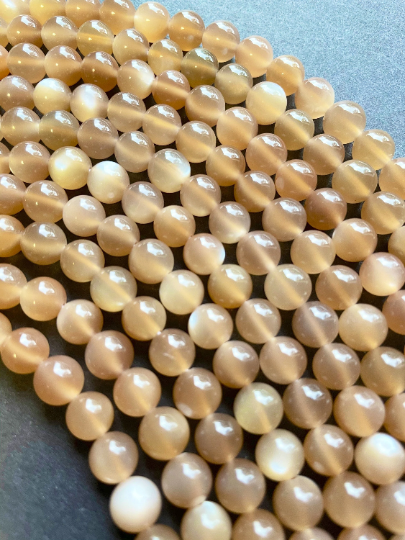 AAA Natural Brown Moonstone 6mm 8mm 10mm Round Beads, Gorgeous Natural Brown Color Moonstone