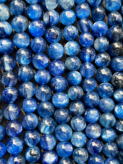 AAA Natural Kyanite 4mm 6mm 8mm 10mm 12mm Round Bead, Beautiful Natural Blue Color Kyanite Gemstone Bead