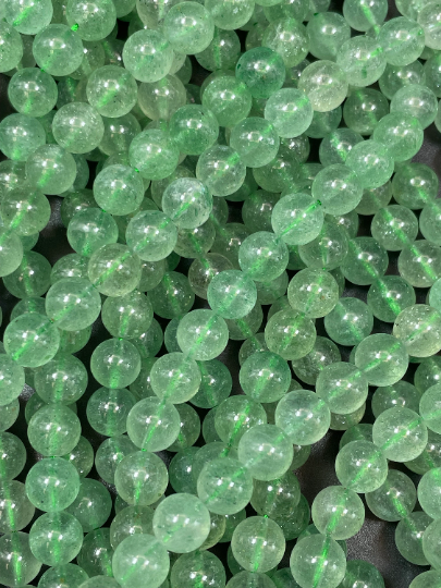 AAA Natural Green Strawberry Quartz Gemstone Bead 6mm 8mm 10mm Round Beads, Gorgeous Green Color Strawberry Quartz Gemstone Bead