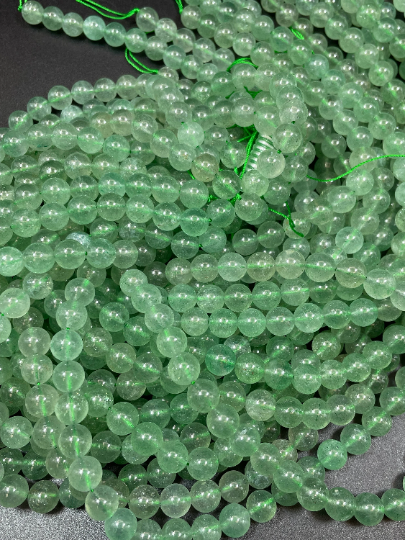 AAA Natural Green Strawberry Quartz Gemstone Bead 6mm 8mm 10mm Round Beads, Gorgeous Green Color Strawberry Quartz Gemstone Bead