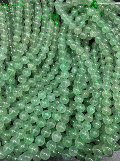 AAA Natural Green Strawberry Quartz Gemstone Bead 6mm 8mm 10mm Round Beads, Gorgeous Green Color Strawberry Quartz Gemstone Bead