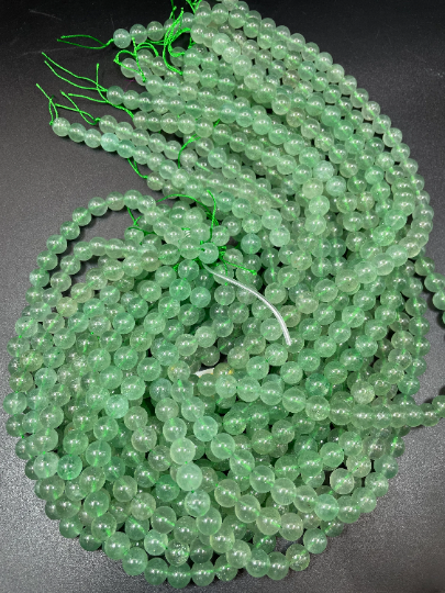 AAA Natural Green Strawberry Quartz Gemstone Bead 6mm 8mm 10mm Round Beads, Gorgeous Green Color Strawberry Quartz Gemstone Bead