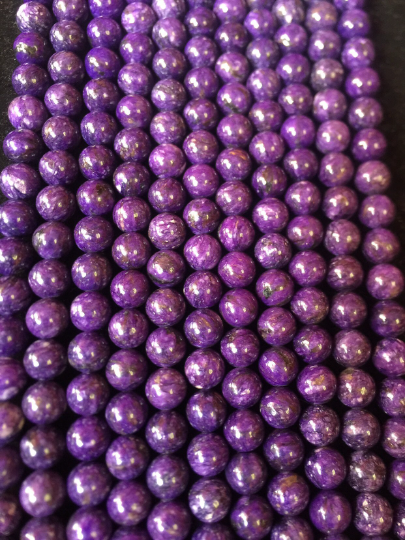 Natural Charoite Gemstone Bead 6mm 8mm 10mm 12mm Round Beads, Gorgeous Purple Color Charoite Gemstone Bead Full Strand 15.5"