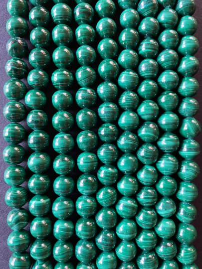 AAA Natural Malachite Gemstone Bead 4mm 6mm 8mm 10mm 12mm Round Beads, Gorgeous Green Color Malachite Gemstone Beads