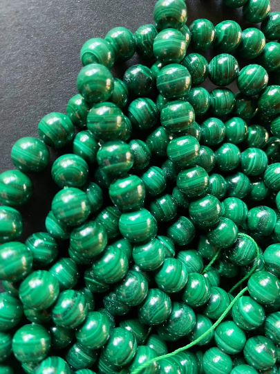 AAA Natural Malachite Gemstone Bead 4mm 6mm 8mm 10mm 12mm Round Beads, Gorgeous Green Color Malachite Gemstone Beads