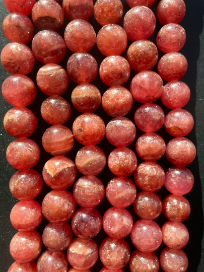 AAA Natural Rhodochrosite Gemstone Bead 6mm 8mm 10mm Round Bead, Gorgeous Pink Red Color Rhodochrosite Gemstone Beads, High Quality Beads