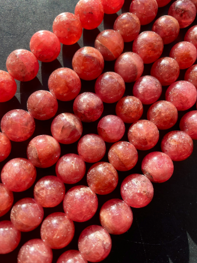 AAA Natural Rhodochrosite Gemstone Bead 6mm 8mm 10mm Round Bead, Gorgeous Pink Red Color Rhodochrosite Gemstone Beads, High Quality Beads