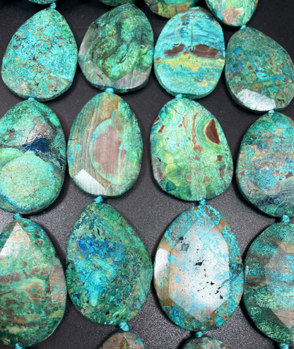 Natural Ocean Jasper Gemstone Bead Faceted 40x54mm Teardrop Shape, Beautiful Blue Color Ocean Jasper Gemstone Bead