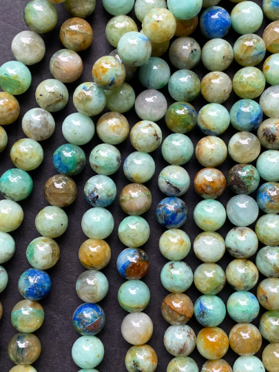 AAA Natural Chrysocolla Gemstone Bead 6mm 8mm 10mm Round Bead, Beautiful Green Blue Color Chrysocolla Gemstone Bead