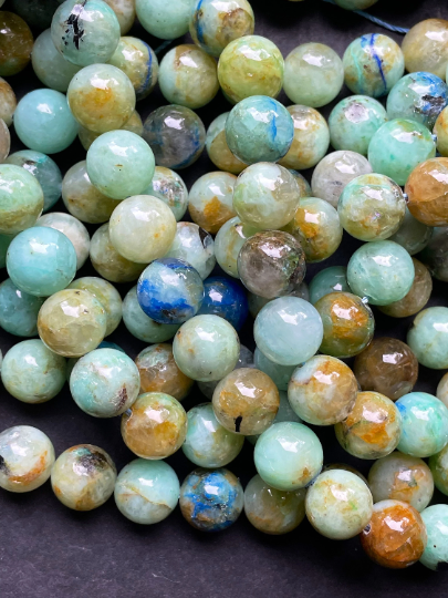 AAA Natural Chrysocolla Gemstone Bead 6mm 8mm 10mm Round Bead, Beautiful Green Blue Color Chrysocolla Gemstone Bead