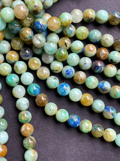 AAA Natural Chrysocolla Gemstone Bead 6mm 8mm 10mm Round Bead, Beautiful Green Blue Color Chrysocolla Gemstone Bead