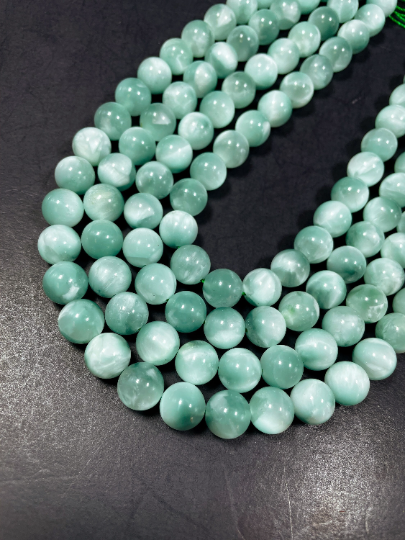 AAA Natural Green Moonstone Gemstone Bead 6mm 8mm 10mm Round Beads, Gorgeous Green Color Moonstone Gemstone Bead