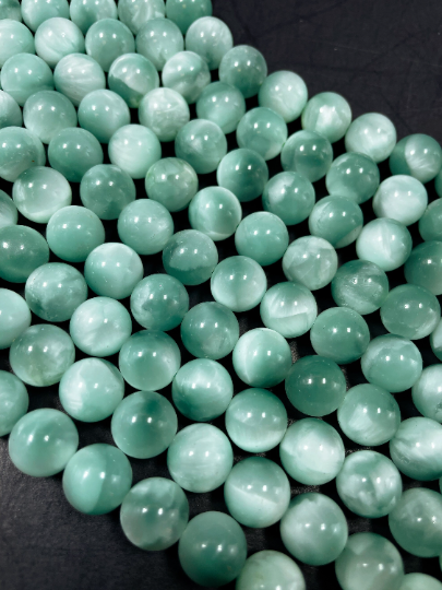 AAA Natural Green Moonstone Gemstone Bead 6mm 8mm 10mm Round Beads, Gorgeous Green Color Moonstone Gemstone Bead