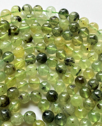 AAA Natural Prehnite Gemstone Bead 6mm 8mm 10mm 12mm Round Bead, Gorgeous Natural Green Prehnite Gemstone Bead