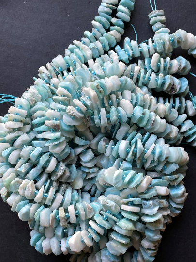 Natural Larimar Gemstone Bead Pinwheel Shape, Gorgeous Natural Blue Color Larimar Gemstone Beads