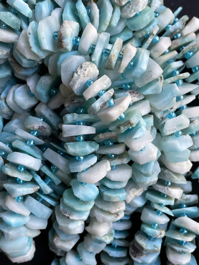 Natural Larimar Gemstone Bead Pinwheel Shape, Gorgeous Natural Blue Color Larimar Gemstone Beads