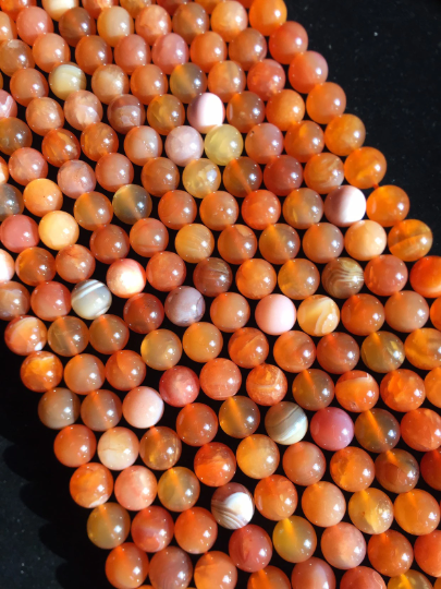 Natural Botswana Gemstone Beads 6mm 8mm 10mm Round Beads, Beautiful Orange Color Botswana Gemstone Beads