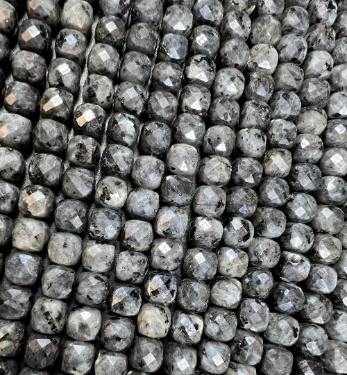 AAA Natural Larvikite Gemstone Bead Faceted 9mm Cube Shape, Beautiful Natural Dark Gray Color Larvikite Gemstone Bead