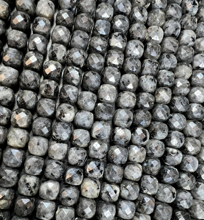 AAA Natural Larvikite Gemstone Bead Faceted 9mm Cube Shape, Beautiful Natural Dark Gray Color Larvikite Gemstone Bead