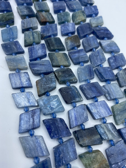 Natural Kyanite Gemstone Bead, 14mm Diamond Shape Kyanite Gemstone Beads 15.5"