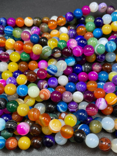 Natural Multicolor Botswana Agate Gemstone Bead 6mm 8mm 10mm 12mm Round Beads, Beautiful Multicolor Botswana Agate Beads 15.5"