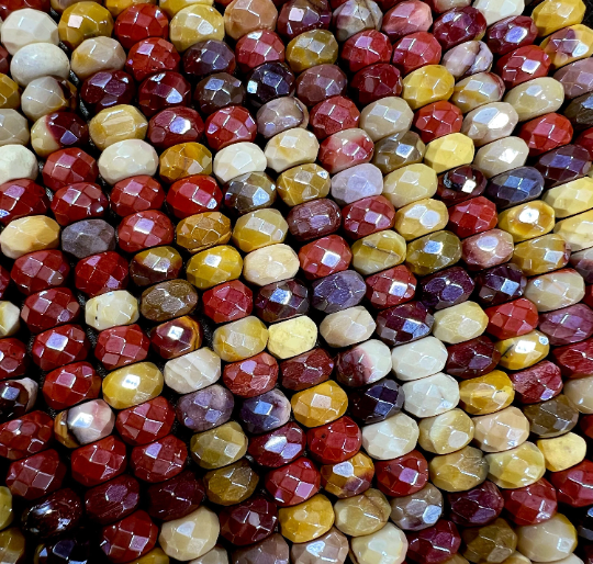 Natural Mystic Mookaite Gemstone Bead Faceted Rondelle 5x8mm Gorgeous Mookaite Gemstone Full Strand 15.5"