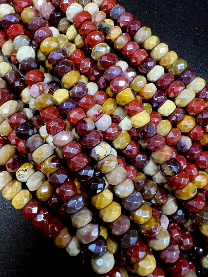 Natural Mystic Mookaite Gemstone Bead Faceted Rondelle 5x8mm Gorgeous Mookaite Gemstone Full Strand 15.5"