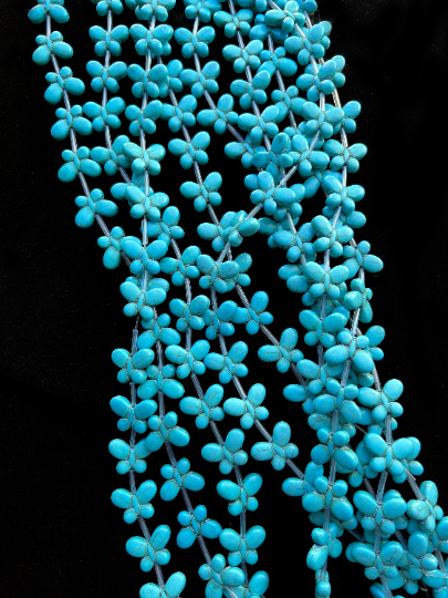 Natural Blue Turquoise Howlite Beads Butterfly Shape 19x14mm Gorgeous Turquoise Blue Color Full Strand 15.5''