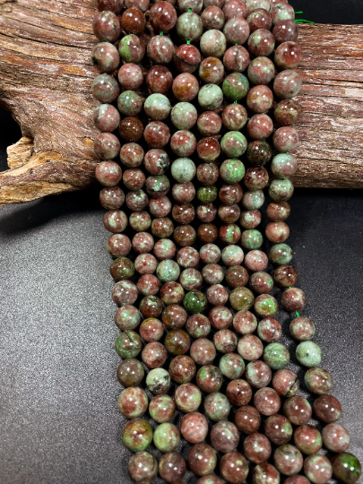 AAA Natural Green Red Garnet Gemstone Beads 6mm 7mm 8mm Round Beads, Beautiful Green Red Color Garnet Gemstone Bead Full Strand 15.5"