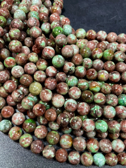 AAA Natural Green Red Garnet Gemstone Beads 6mm 7mm 8mm Round Beads, Beautiful Green Red Color Garnet Gemstone Bead Full Strand 15.5"