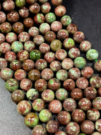 AAA Natural Green Red Garnet Gemstone Beads 6mm 7mm 8mm Round Beads, Beautiful Green Red Color Garnet Gemstone Bead Full Strand 15.5"