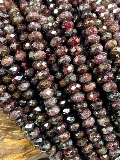 AA Natural Red Garnet Gemstone Bead Faceted 4x7mm Rondelle Shape, Beautiful Natural Dark Red Color Garnet Bead, Full Strand 15.5"