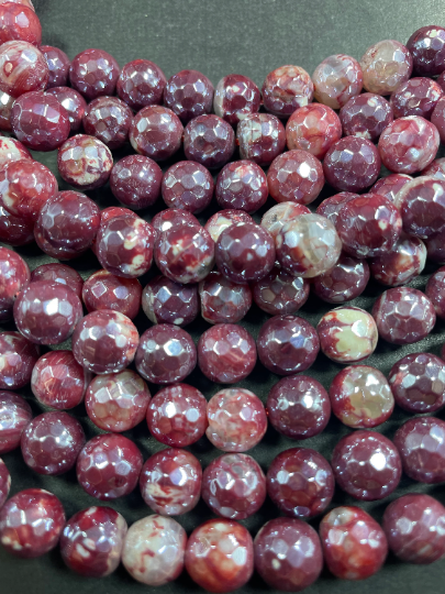 Perle Sfuse In Agata Rossa Naturale BRCbeads - Pietre Preziose Rotonde 8mm Per Creazione Gioielli Fai Da Te - Ideali Per Collane E Bracciali Eleganti