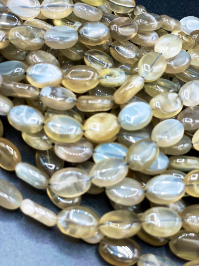 AAA Natural Gray Rainbow Moonstone Bead, 10x14mm 9x10mm Oval Shape, Great Quality Gray Color Moonstone Bead, Full Strand 15.5”