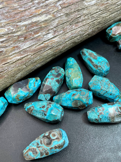 Natural Ocean Jasper Gemstone Bead Faceted 15x32mm Barrel Shape, Gorgeous Natural Blue Brown Color Jasper Bead, LOOSE BEADS