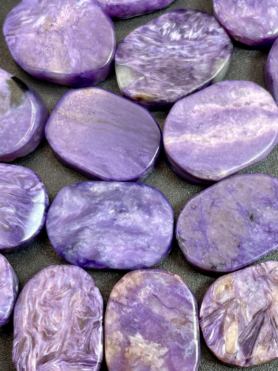 AAA Natural Charoite Gemstone Bead 13x18mm Rectangular Oval Tablet Shape, Beautiful Natural Purple Color Charoite Beads, LOOSE BEADS