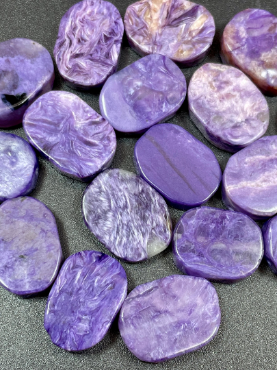 AAA Natural Charoite Gemstone Bead 13x18mm Rectangular Oval Tablet Shape, Beautiful Natural Purple Color Charoite Beads, LOOSE BEADS