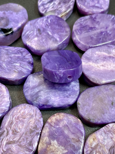 AAA Natural Charoite Gemstone Bead 13x18mm Rectangular Oval Tablet Shape, Beautiful Natural Purple Color Charoite Beads, LOOSE BEADS