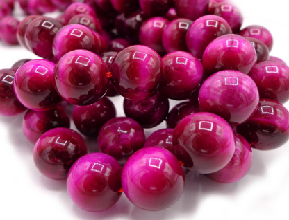 NATURAL Gemstone Pink Tiger-Eye, Smooth Round 4mm 6mm 8mm 10mm 12mm, Full Strand 15.5"