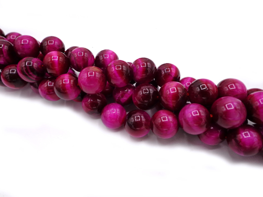 NATURAL Gemstone Pink Tiger-Eye, Smooth Round 4mm 6mm 8mm 10mm 12mm, Full Strand 15.5"