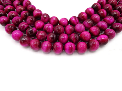 NATURAL Gemstone Pink Tiger-Eye, Smooth Round 4mm 6mm 8mm 10mm 12mm, Full Strand 15.5"