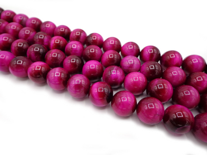 NATURAL Gemstone Pink Tiger-Eye, Smooth Round 4mm 6mm 8mm 10mm 12mm, Full Strand 15.5"