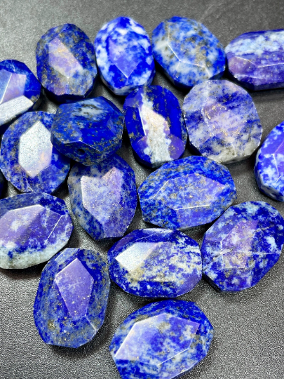 Natural Lapis Lazuli Gemstone Bead Faceted 13x18mm Rectangle Tablet Shape, Beautiful Natural Royal Blue Color Lapis Lazuli LOOSE BEADS