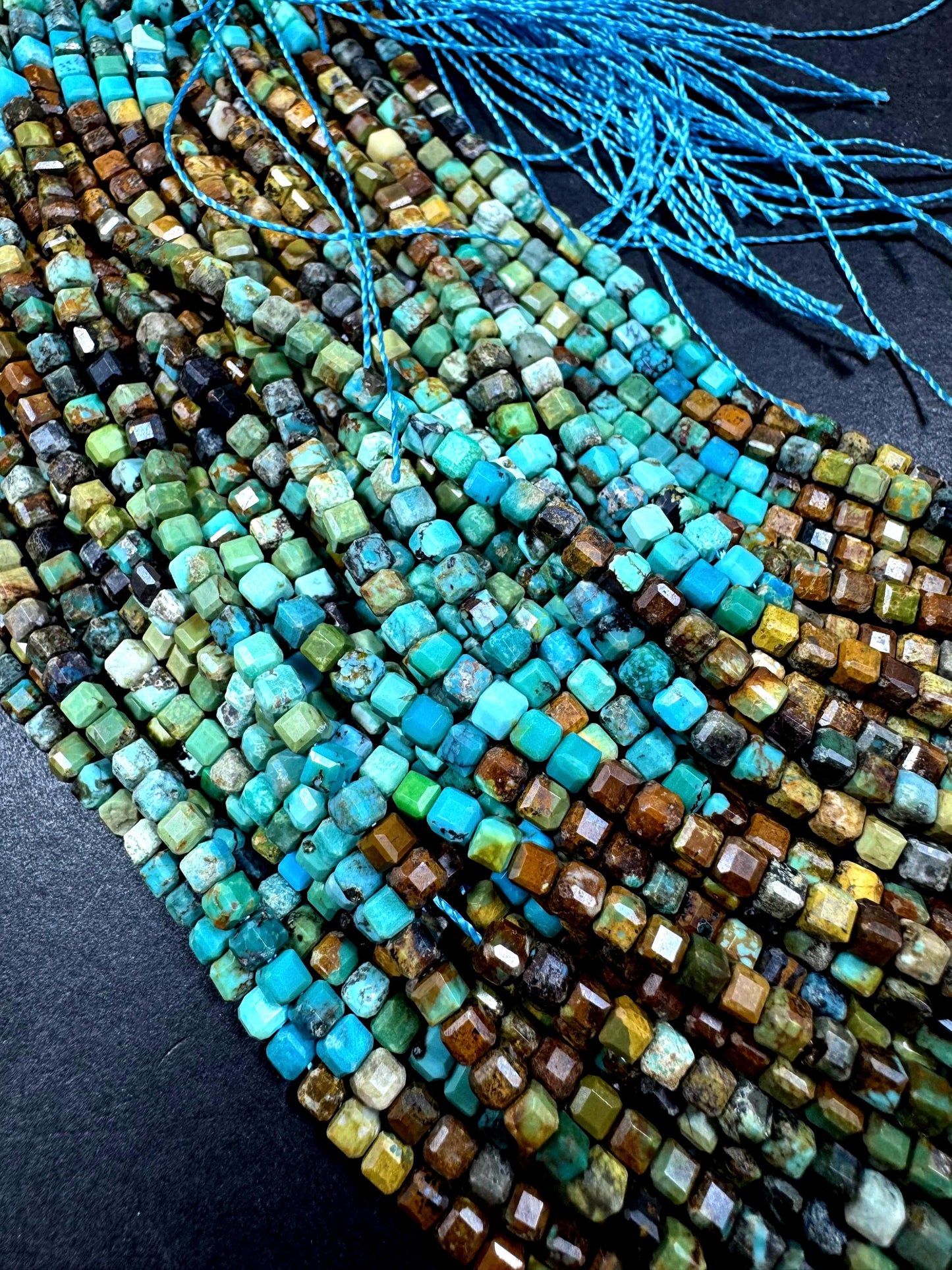 100% Natural turquoise gemstone bead. faceted turquoise bead rondelle shape . natural blue turquoise bead . full strand 15.5