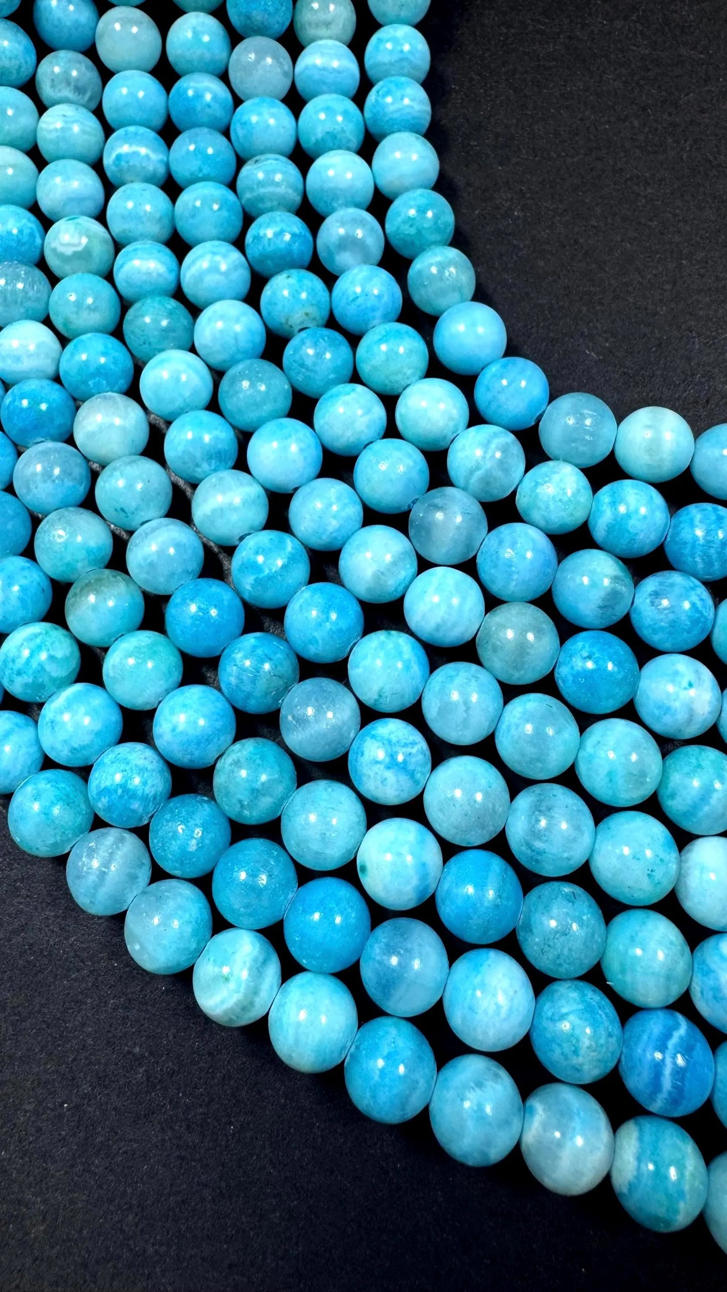 Beautiful Natural Hemimorphite gemstone beads. Smooth round beads. Excellent quality . Full strand 15.5"