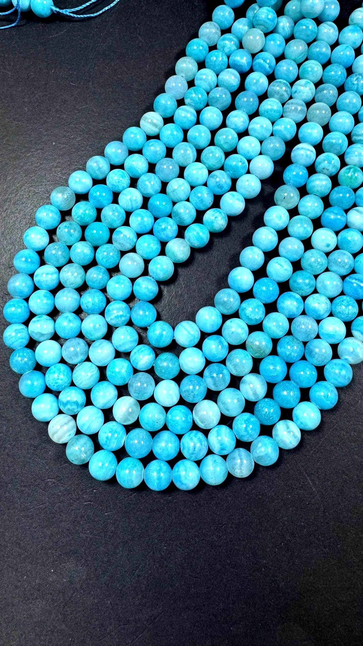 Beautiful Natural Hemimorphite gemstone beads. Smooth round beads. Excellent quality . Full strand 15.5"