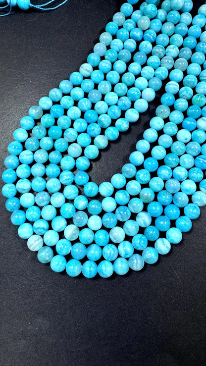 Beautiful Natural Hemimorphite gemstone beads. Smooth round beads. Excellent quality . Full strand 15.5"
